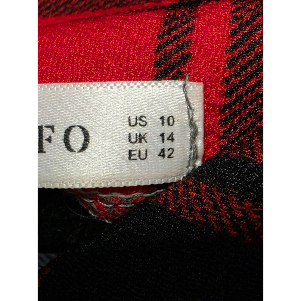 Women's DRESSFO Top Gray &‎ Red Plaid size 10 - Picture 5 of 6